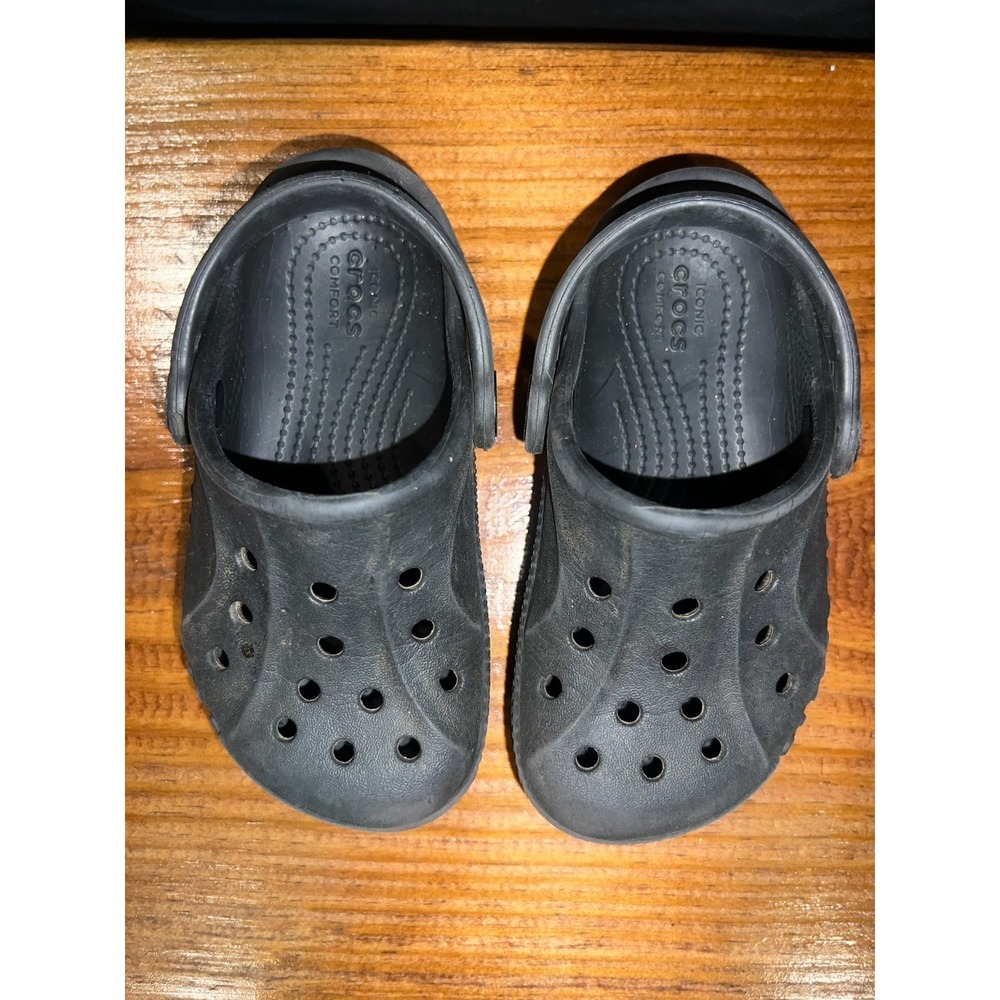 Crocs Baya Black Clogs Slip on Shoes‎ Size C 7 Toddlers Unisex Kids